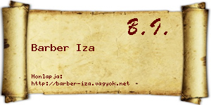 Barber Iza névjegykártya